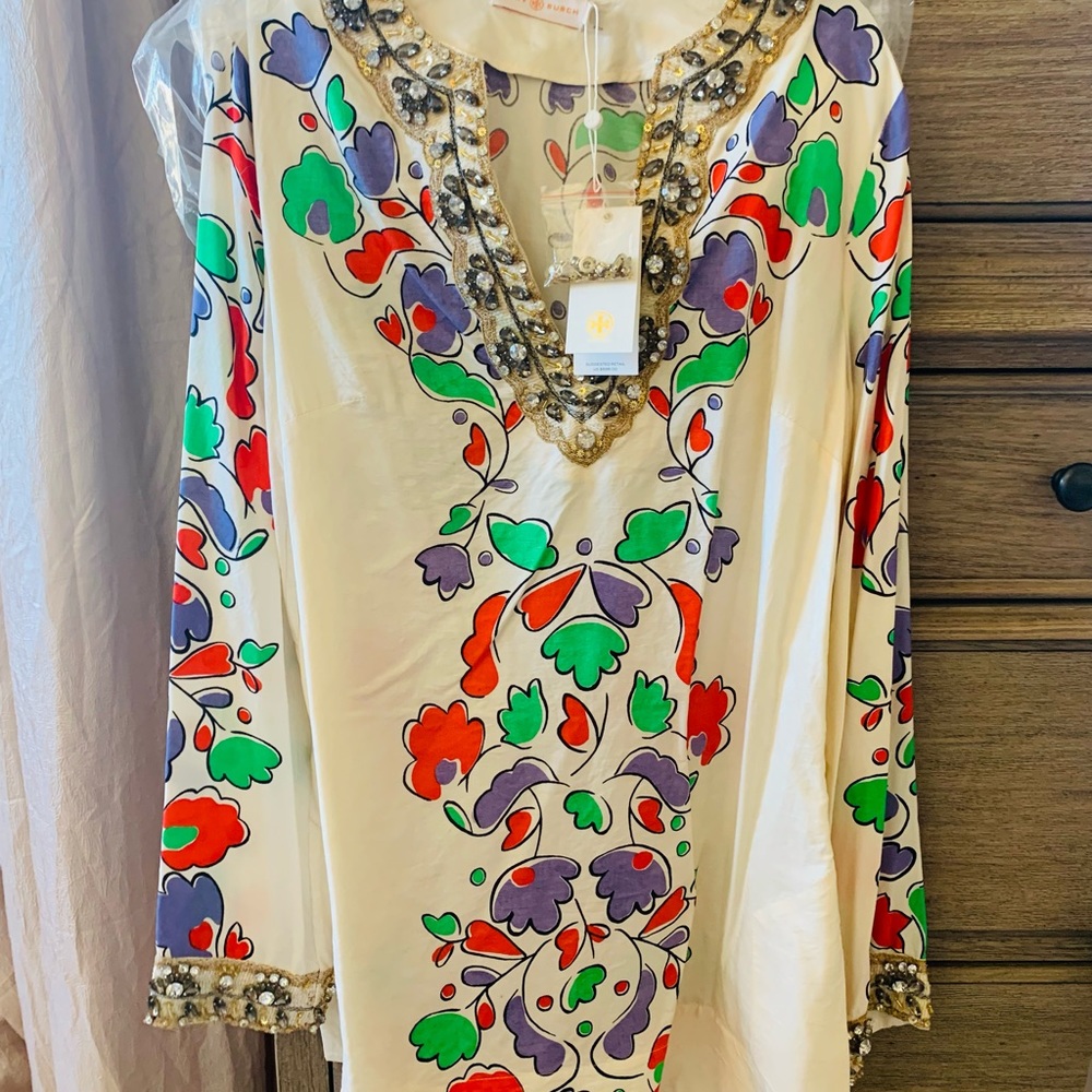 Tory Burch paisley crystal tunic - Picture 2 of 10